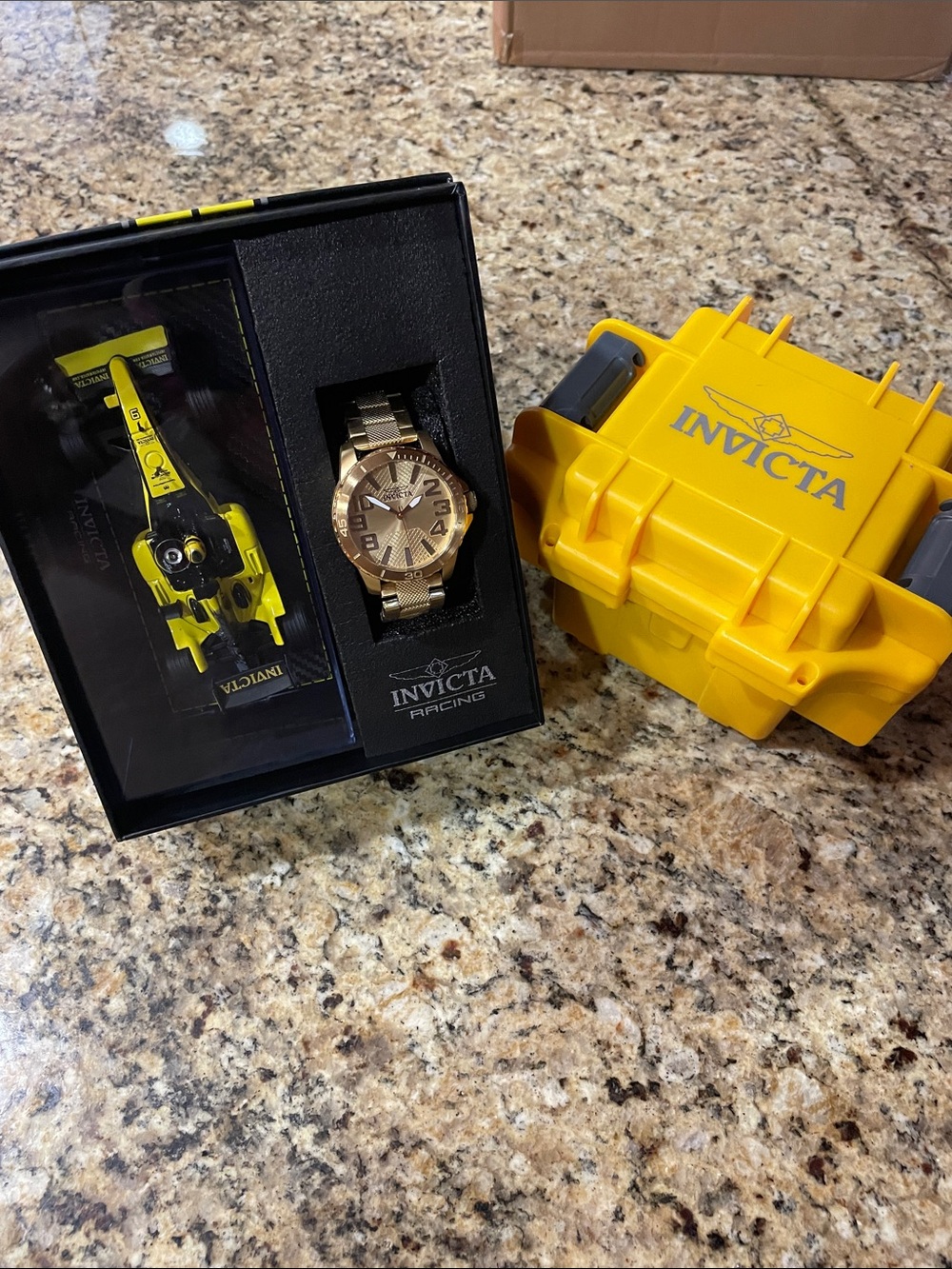 Invicta Speedway Gold-Tone Men's Racing Watch with Yellow Case